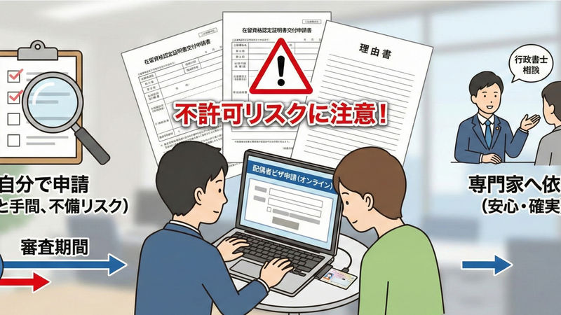 配偶者ビザ申請手続きは自分でもできますか？